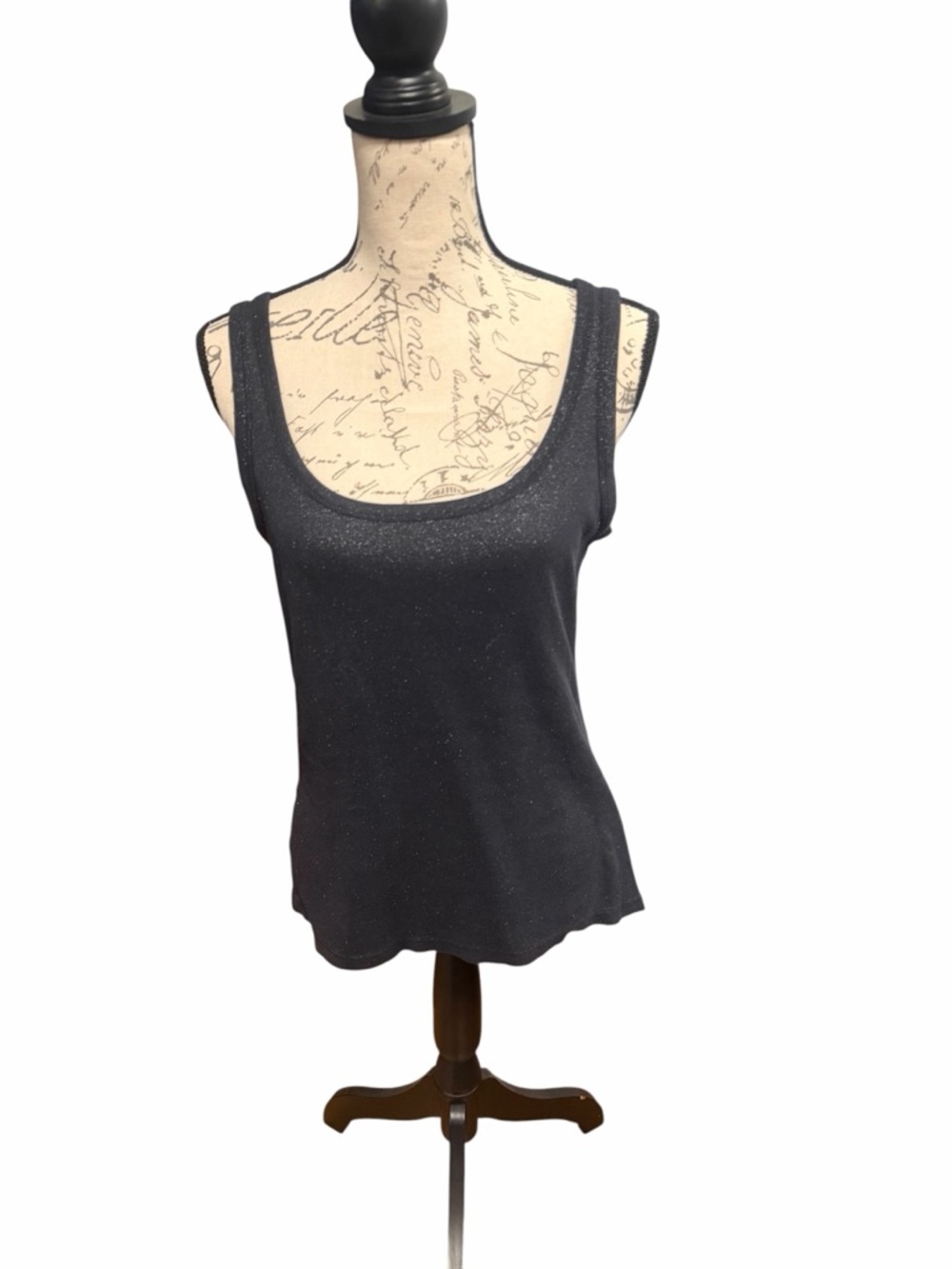 Old Navy Black Shimmer Scoop Neck Tank Large